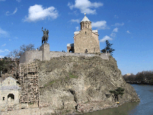  Tbilisi, Metekhi church and King Vakhtang Gorgasali 